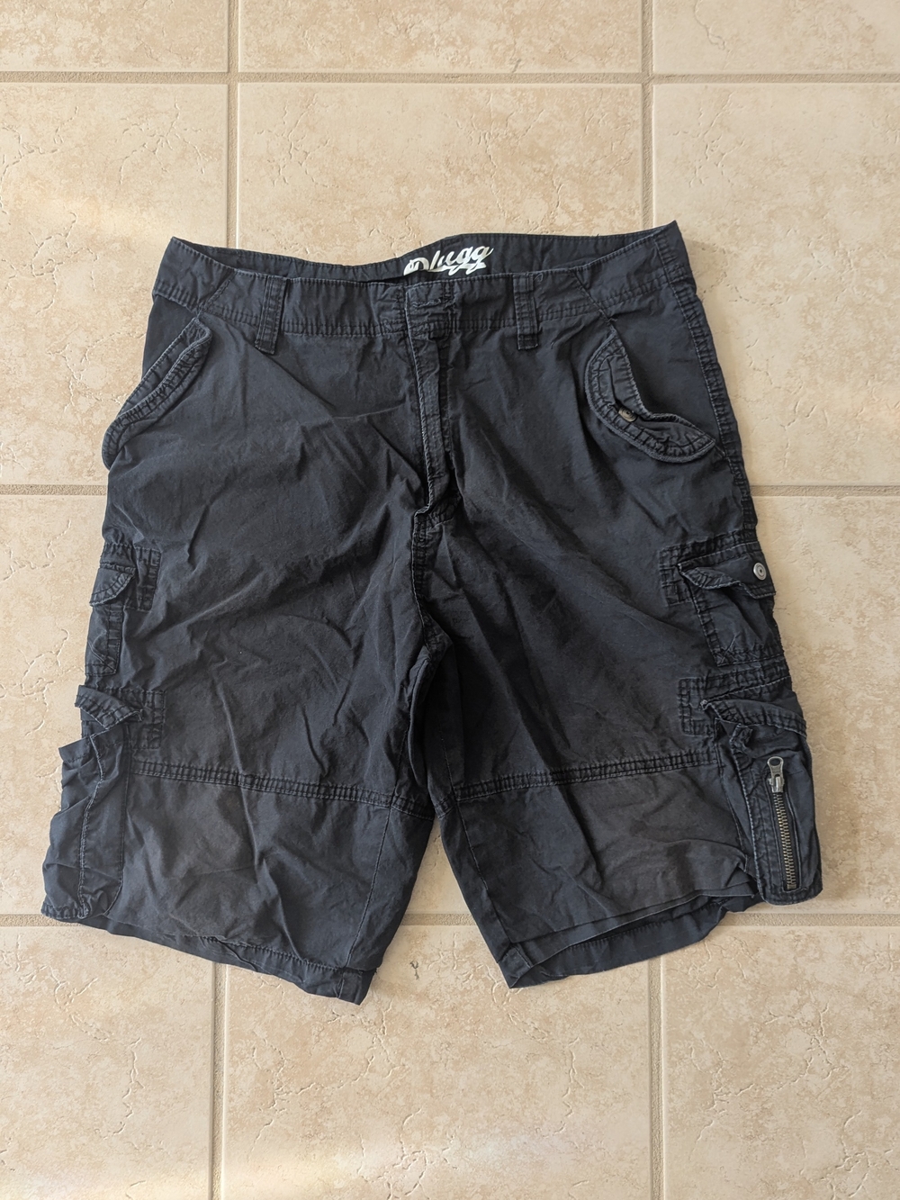 Plugg Men's Black Cargo Shorts